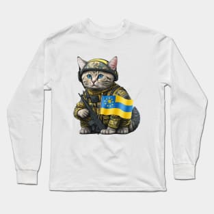 Cat support Ukraine's Long Sleeve T-Shirt